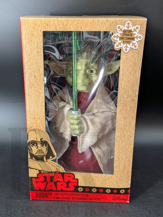 Star Wars Yoda Tree Topper Holiday Decor by Kurt S. Adler Battery Operated Disney