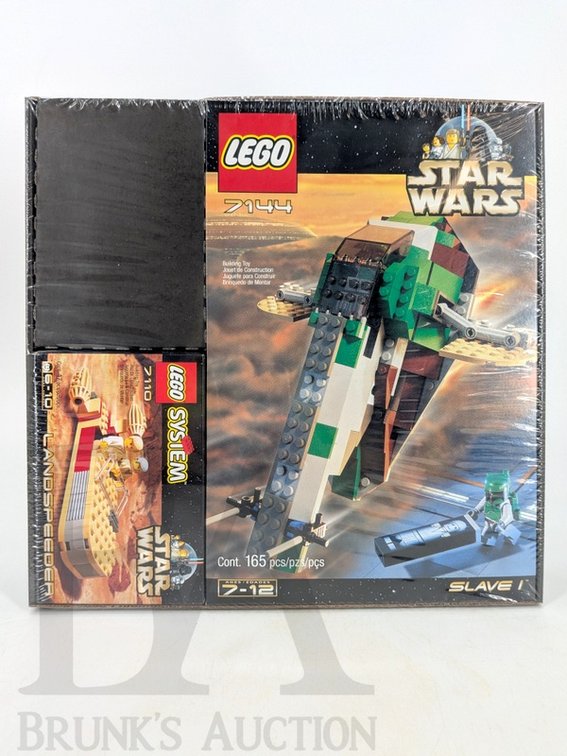 2001 LEGO Star Wars Sets 7144 Slave I and 7110 Landspeeder, Sealed in Box