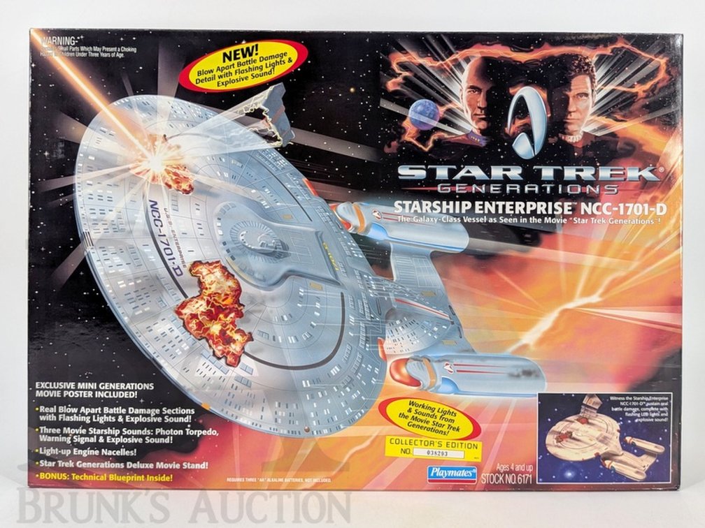 1994 Playmates Star Trek Generations Enterprise NCC-1701-D Starship Toy Collector's Edition