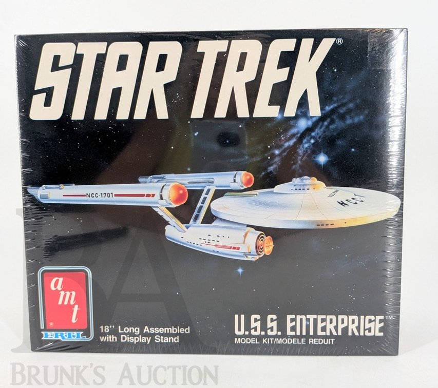 1983 AMT Star Trek U.S.S. Enterprise Model Kit Sealed, 18" Long Assembled