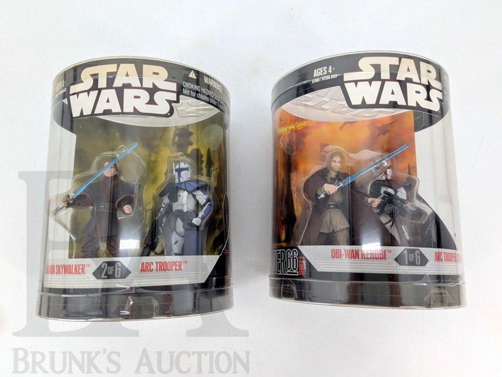 (2) 2007 Star Wars Order 66 Sets Anakin Skywalker ARC Trooper Obi-Wan Kenobi ARC Trooper Commander