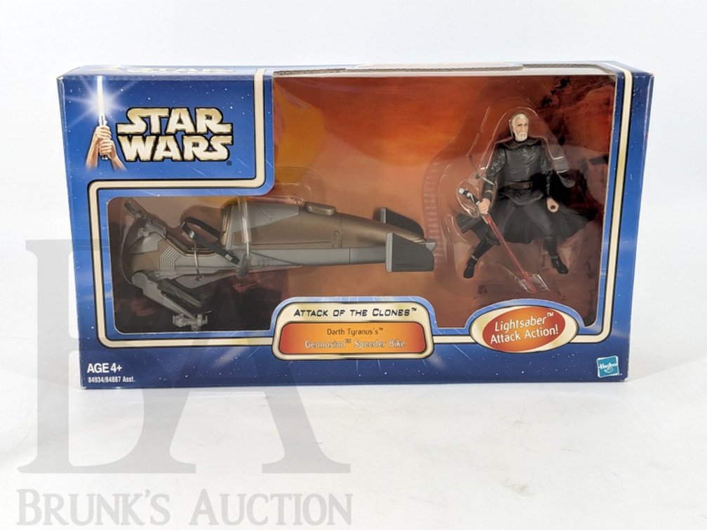 2002 Star Wars Darth Tyranus Geonosian Speeder Bike Action Figure Set, Hasbro