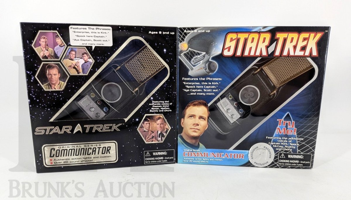 (2) 2008 Star Trek Original Series Communicator Action Replica Diamond Select Toys