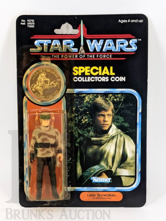 1984 Star Wars Kenner Luke Skywalker Figure Power of the Force with Collector Coin MOC