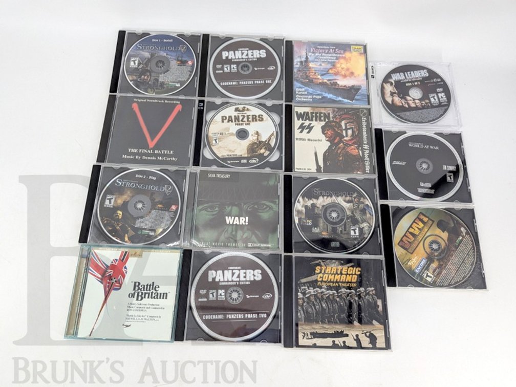 PC War Games and Soundtrack CDs Including Panzers, Stronghold, War Leaders