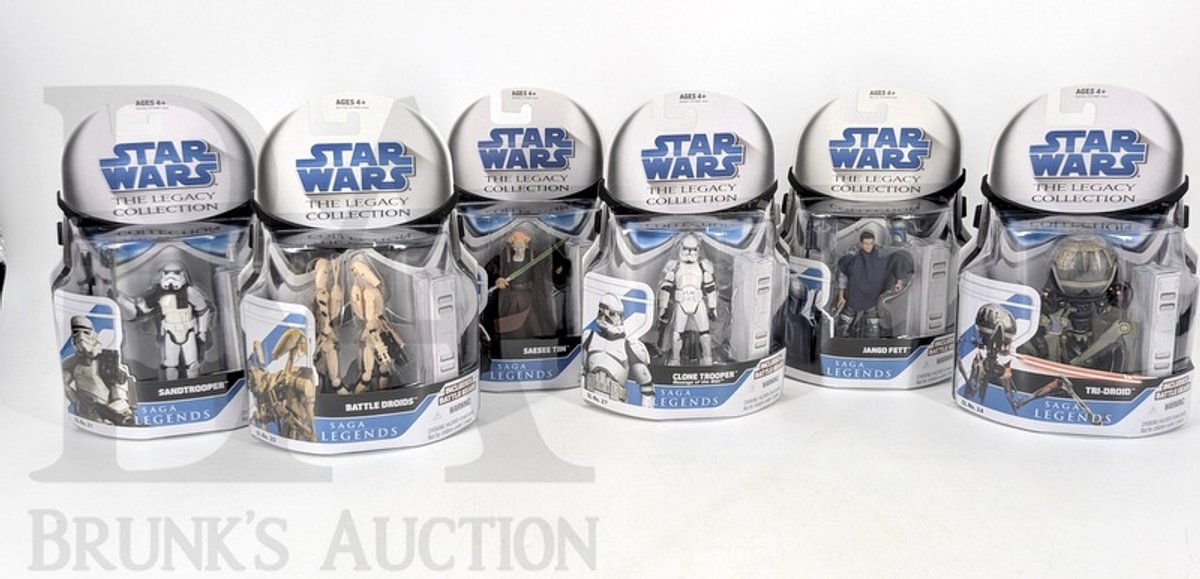 (6) 2009 Star Wars The Legacy Collection Saga Legends Figures Hasbro Sealed