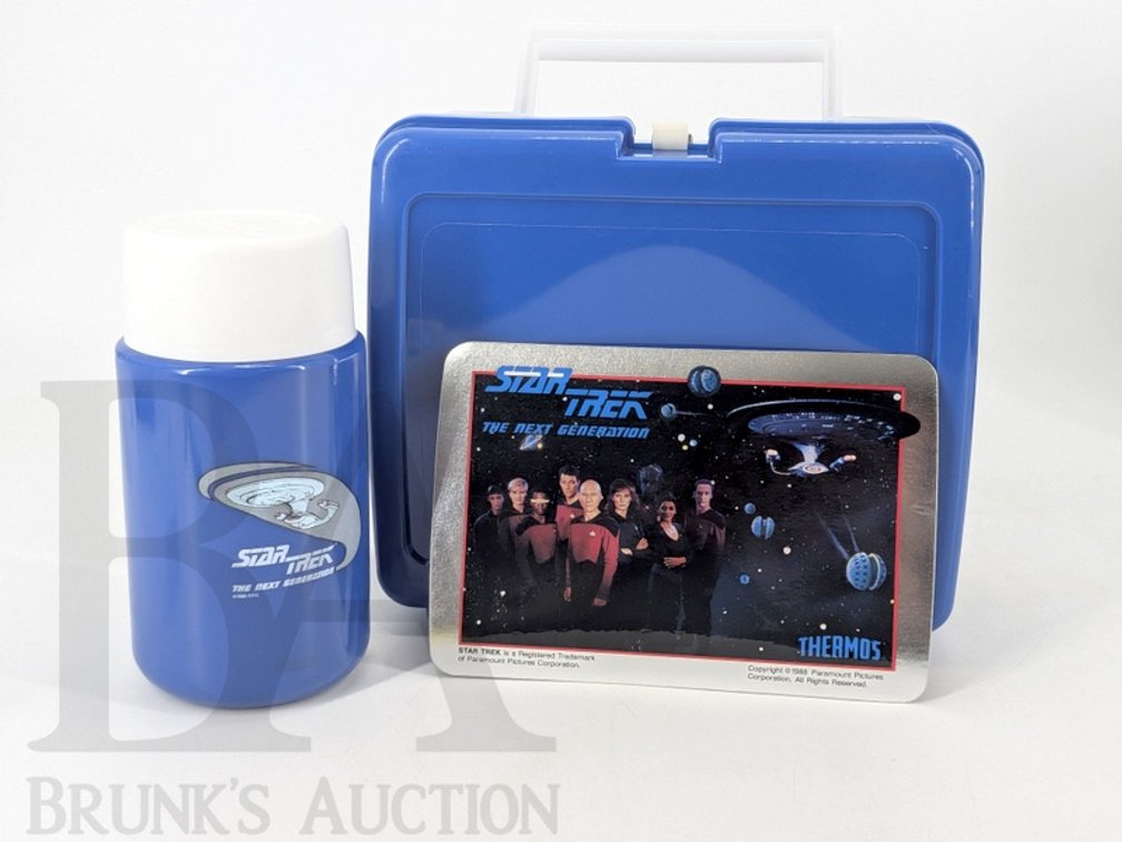 1988 Star Trek The Next Generation Thermos Lunchbox Set with Thermos Bottle and Insert