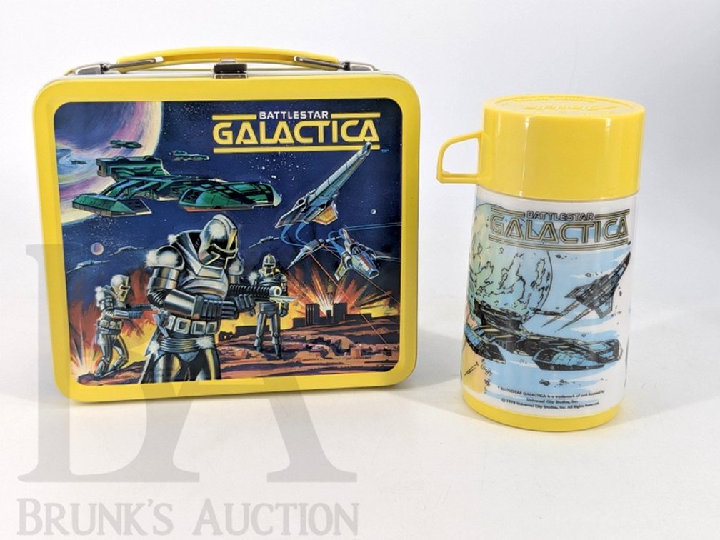 1978 Battlestar Galactica Aladdin Lunch Box and Thermos Set Universal Studios
