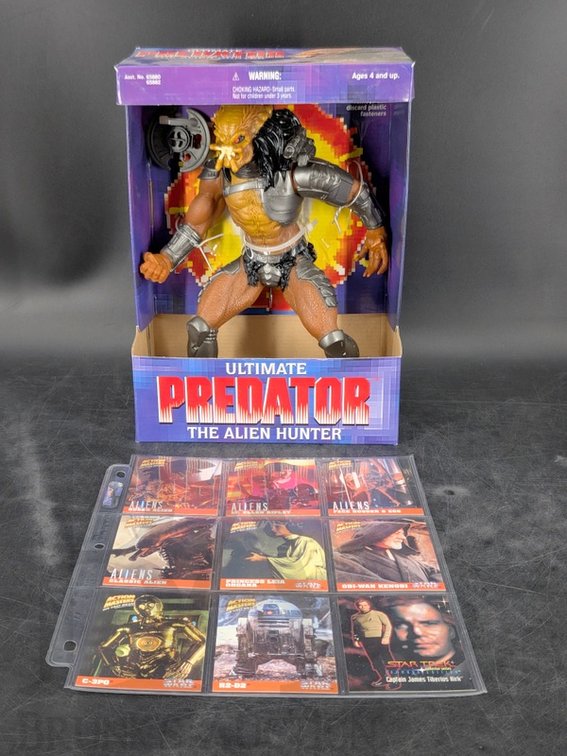 1995 Kenner Ultimate Predator Figure in Box Plus Assorted Sci-Fi Action Cards