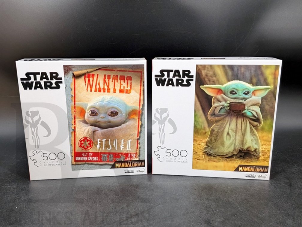 (2) Star Wars The Mandalorian 500-Piece Grogu Puzzles Buffalo Games Disney