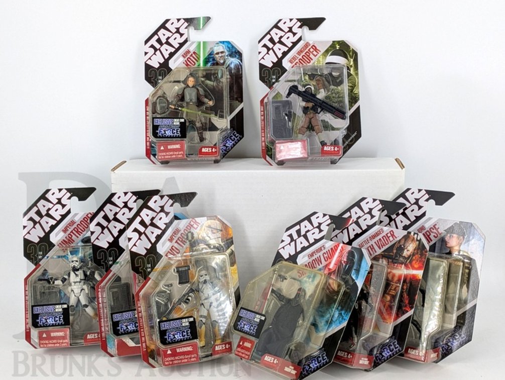 (8) 2007 Star Wars 30th Anniversary Force Unleashed Hasbro Action Figures Sealed