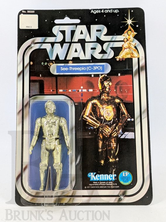 1977 Kenner Star Wars C-3PO See-Threepio Action Figure Carded No. 38220