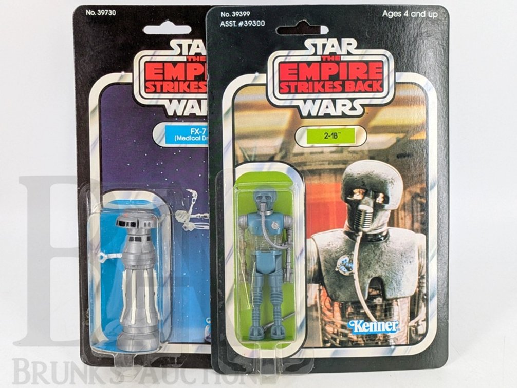 (2) 1980 Kenner Star Wars The Empire Strikes Back FX-7 and 2-1B Carded Figures