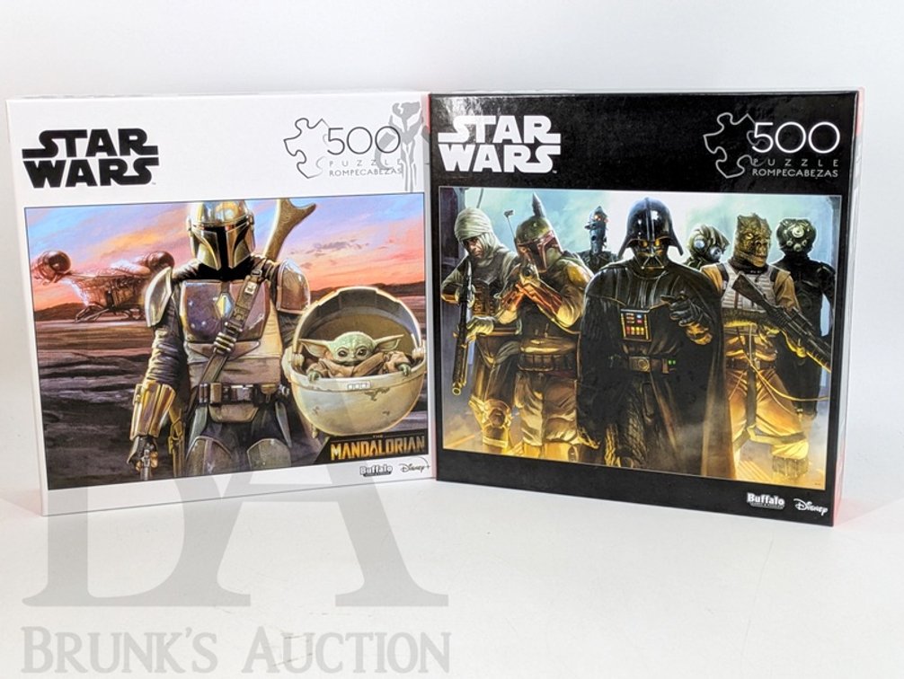 (2) Star Wars 500-Piece Puzzles Buffalo Games Mandalorian and Darth Vader Disney