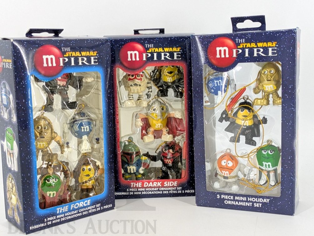 (3) 2006 Star Wars Mpire M&M’s 5-Piece Mini Holiday Ornament Sets by Kurt S. Adler