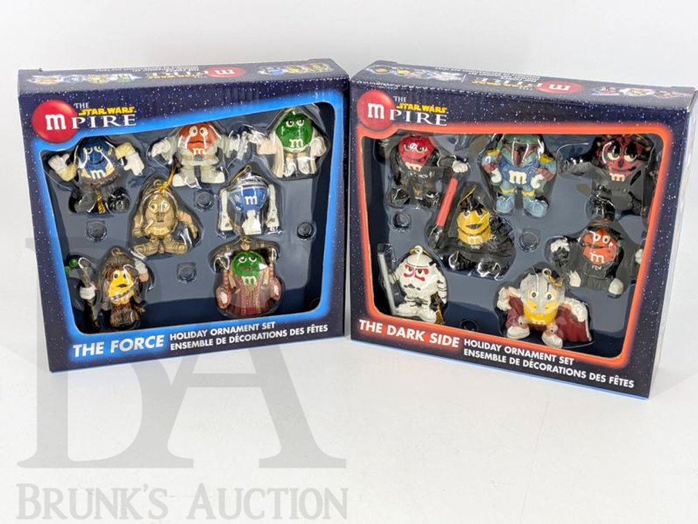 (2) 2006 Kurt S. Adler Star Wars MPire M&M's Holiday Ornament Sets The Force Dark Side