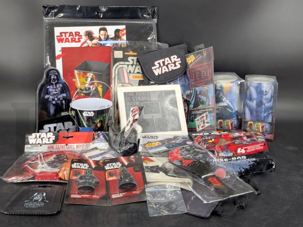 Star Wars Memorabilia Assortment Including Comic, Collectibles, Toys, and Gifts