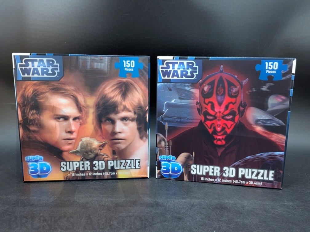 (2) 2012 Star Wars Super 3D Puzzles 150pc Cardinal Industries 18x12 Inch