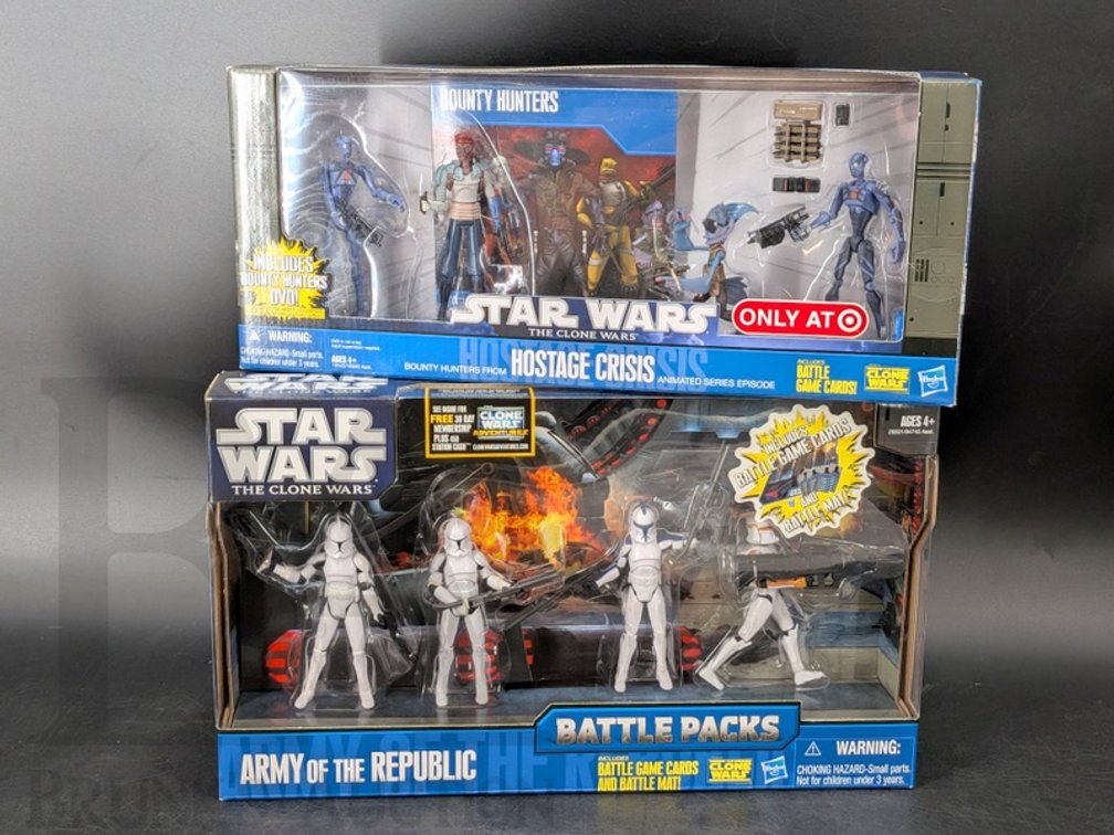 (2) Star Wars The Clone Wars Battle Packs Army of the Republic & Hostage Crisis Sets