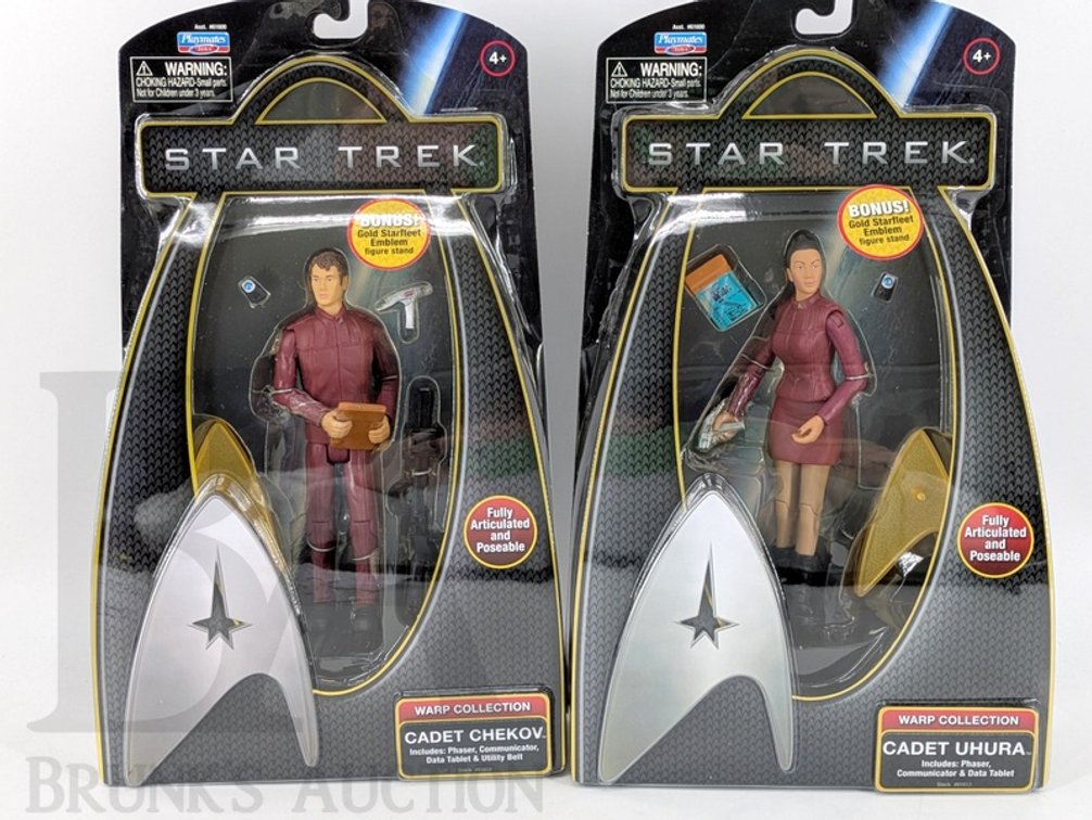(2) 2009 Star Trek Cadet Chekov and Cadet Uhura Action Figures Playmates Toys #61600