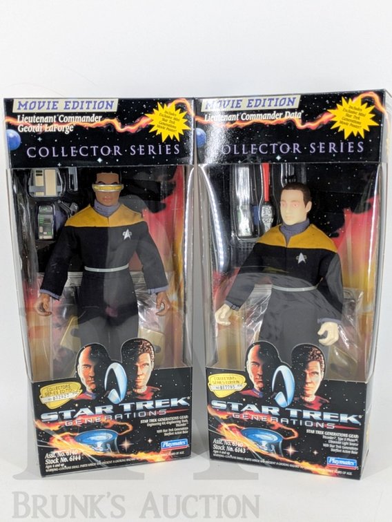 (2) 1994 Playmates Star Trek Generations Movie Edition Figures Geordi LaForge Data
