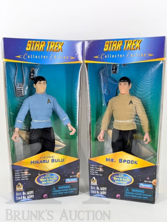 (2) 1996 Star Trek Collector Edition Figures Spock & Sulu Playmates 30th Anniversary