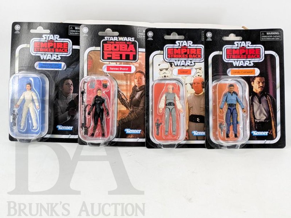 (4) Star Wars Hasbro Vintage Collection Figures Leia Fennec Shand Lobot Lando Calrissian