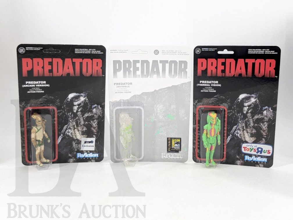 (3) 2014 Funko ReAction Predator Figures: Arcade, Thermal Vision, Invisible Exclusives