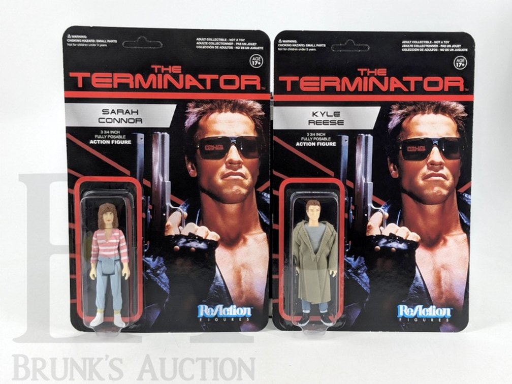 (2) 2013 The Terminator Sarah Connor & Kyle Reese ReAction Action Figures MOC Funko