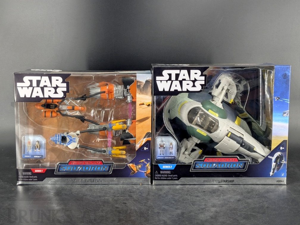 (2) Star Wars Micro Galaxy Squadron Battle Packs Anakin Sebulba Jango Boba Fett