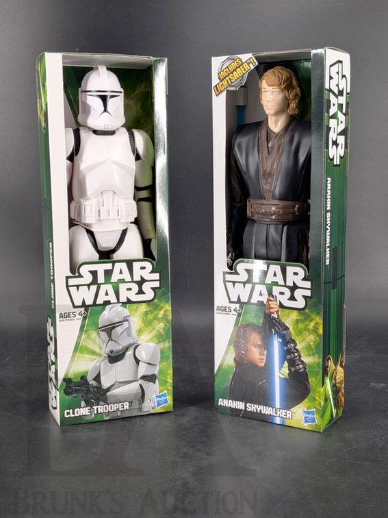 (2) 2013 Star Wars Hasbro 12" Figures Clone Trooper Anakin Skywalker In Box