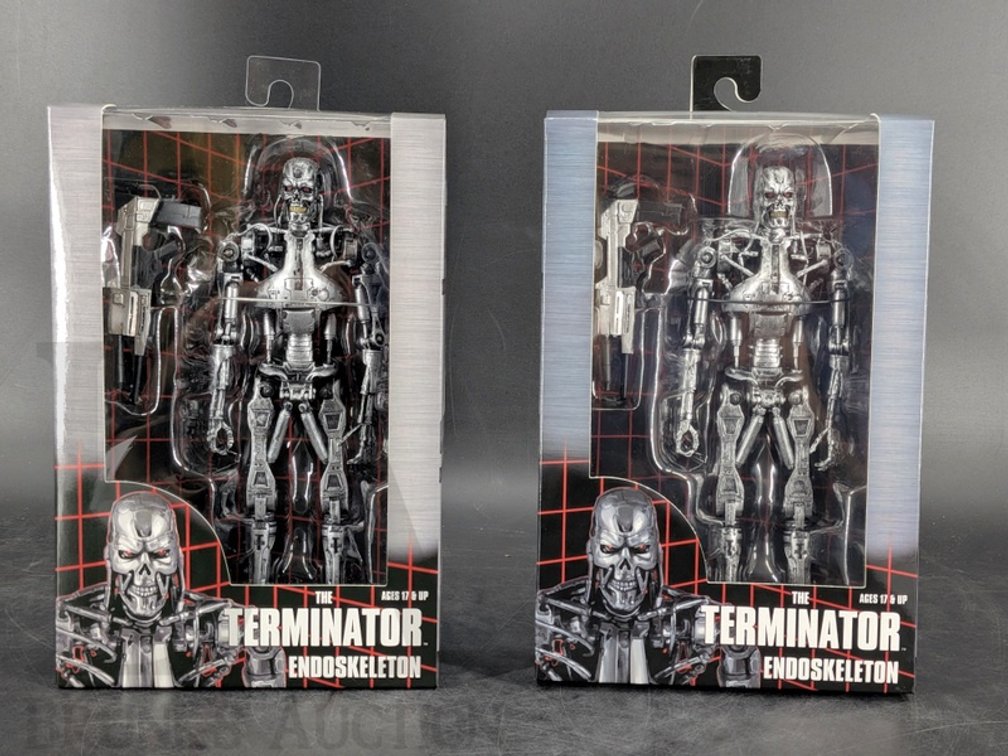 (2) 2015 NECA The Terminator Endoskeleton Action Figures in Box
