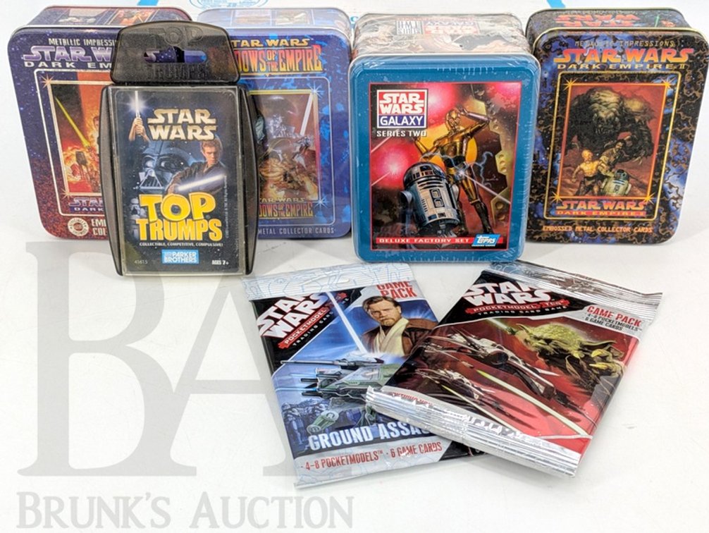 Star Wars Cards & Collectibles Lot With Metal Tins, Top Trumps, Pocketmodel Packs