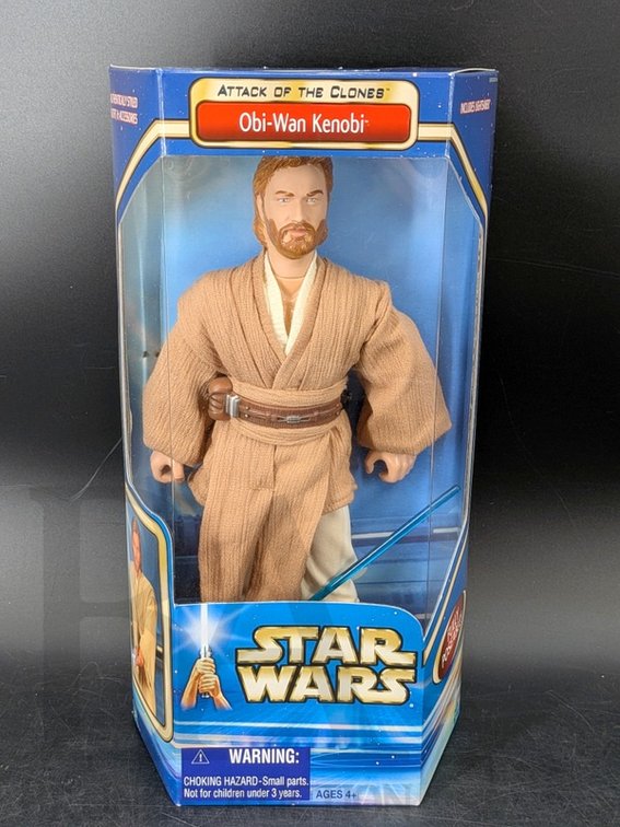 2002 Star Wars Attack of the Clones Obi-Wan Kenobi Hasbro Figure in Box