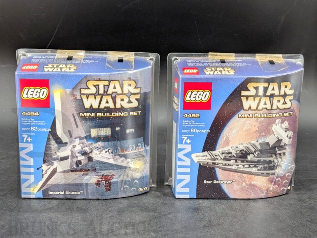 (2) 2004 LEGO Star Wars Mini Building Sets 4492 Star Destroyer 4494 Imperial Shuttle, Sealed