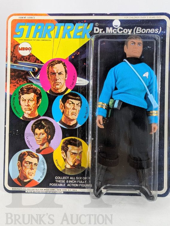 1974 Mego Star Trek Dr. McCoy (Bones) 8-Inch Action Figure Sealed on Card