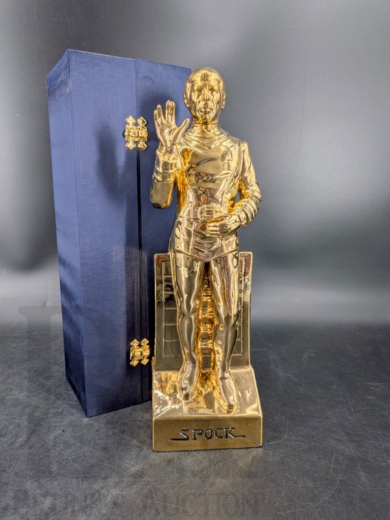1979 Star Trek Mr. Spock Gold-Tone Statue by Grenadier with Box