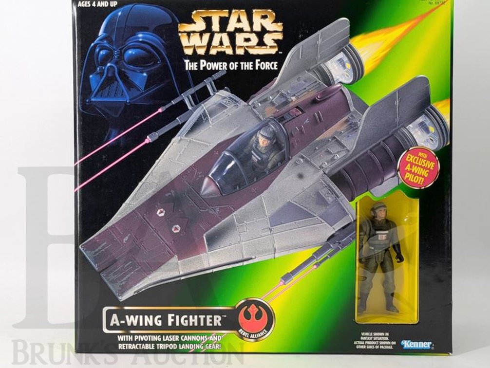 1997 Star Wars Power of the Force A-Wing Fighter Vehicle with Exclusive Pilot Figure Kenner