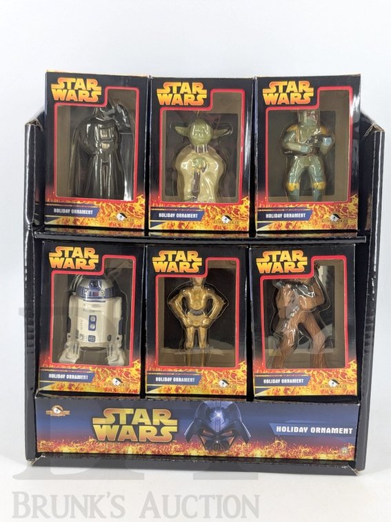 (6) 2005 Kurt S. Adler Star Wars Holiday Ornaments Boxed Set Walmart Exclusive
