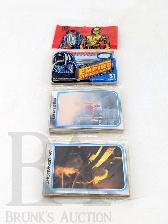 1980 Star Wars Empire Strikes Back Movie Photo Cards and Chewing Gum Wrapper