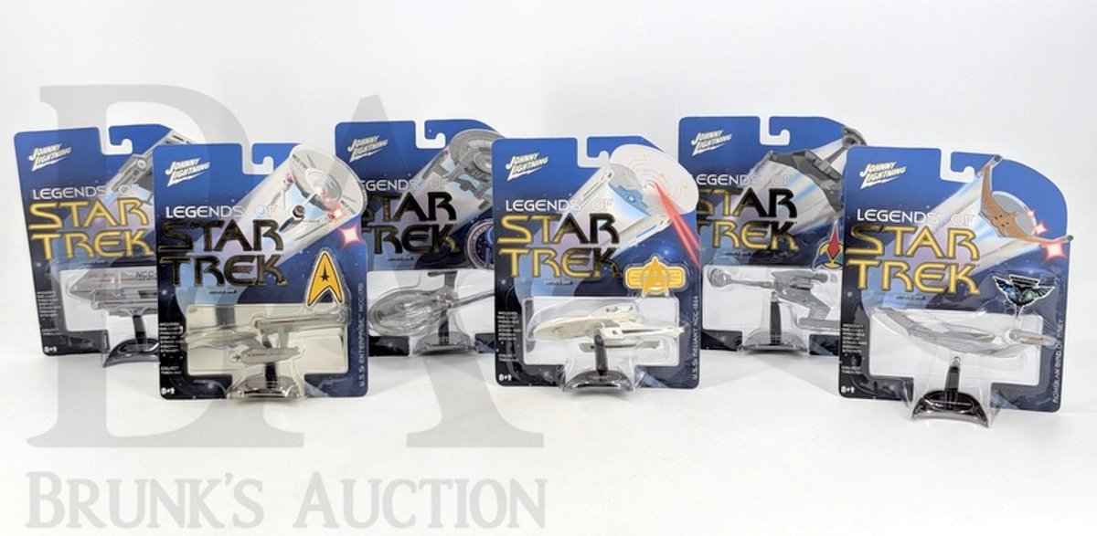(6) 2004 Johnny Lightning Legends of Star Trek Series One Die-Cast Starship Figures
