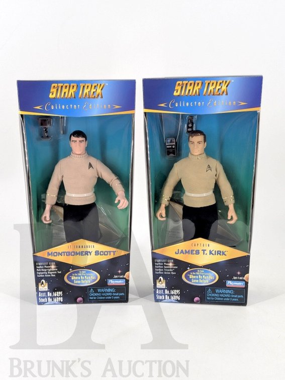 (2) 1996 Star Trek Collector Edition 9" Figures Kirk & Scott Playmates Boxed