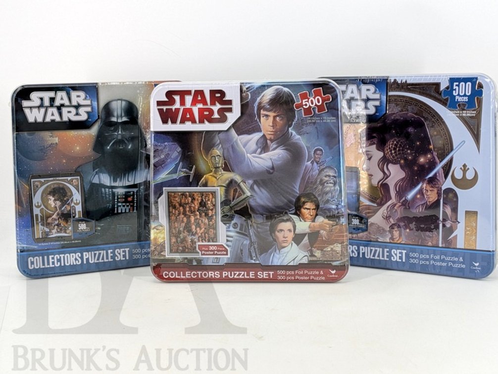 (3) Star Wars Collectors Puzzle Sets Cardinal Industries 500/300 Piece Foil/Poster Puzzles