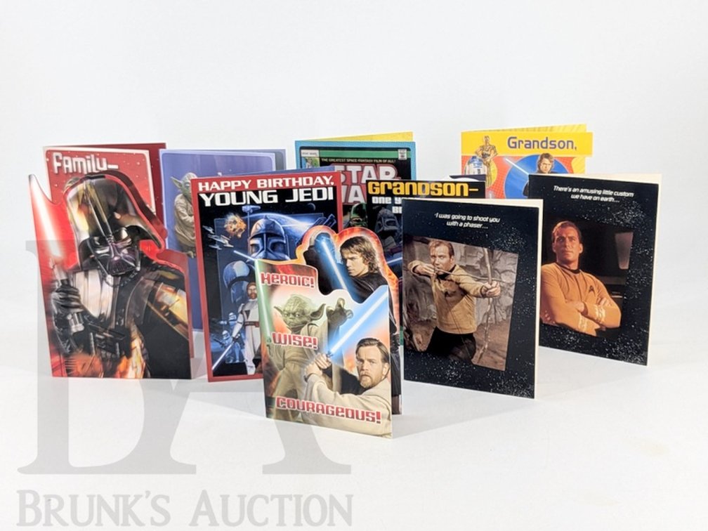 (10) Hallmark Star Wars and California Dreamers Star Trek Greeting Cards, Various Years