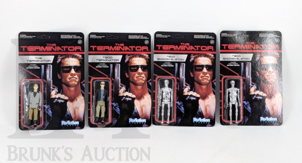 (4) 2013 Funko ReAction The Terminator 3.75" Carded Action Figures Assortment