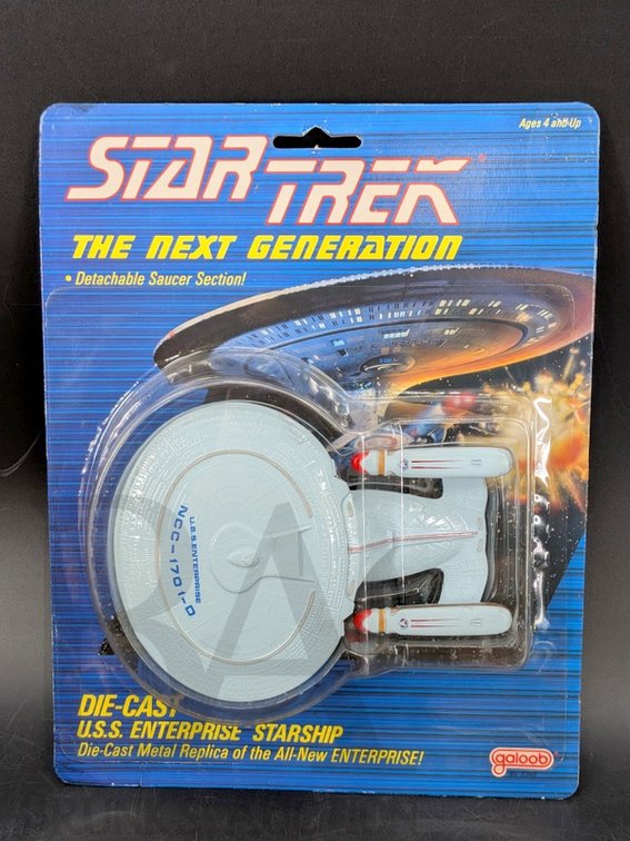 1988 Star Trek TNG Die-Cast USS Enterprise Starship by Galoob, Sealed, No. 5346
