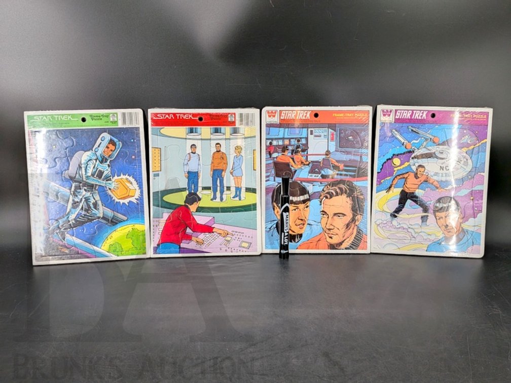 (4) 1979 Star Trek Frame-Tray Puzzles Sealed Western Publishing & Whitman