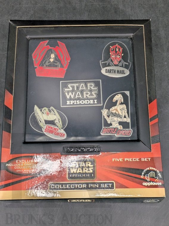 1999 Star Wars Episode I Collector Pin Set by Applause, Five Piece Boxed Set