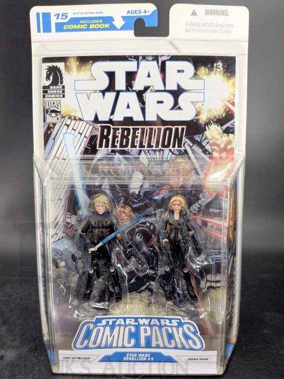 2008 Star Wars Comic Packs Rebellion #3 Luke Skywalker & Deena Shan Figures w/ Comic