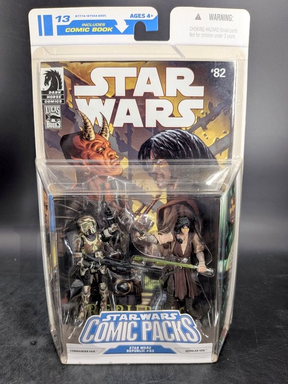 2008 Star Wars Comic Packs #82 Quinlan Vos & Commander Faie with Comic Book